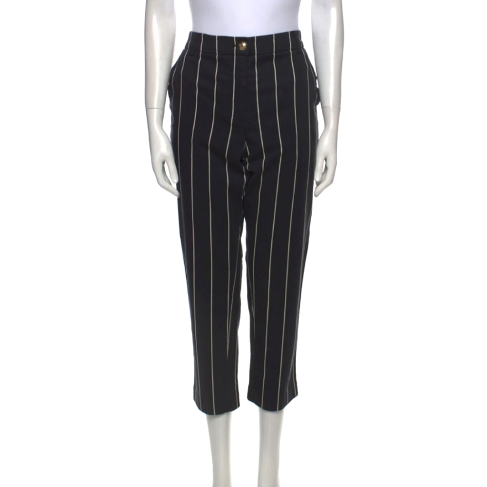Derek Lam 10 Crosby High‎ Waisted Stripes Cropped Pants